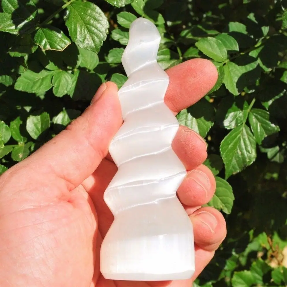Large Selenite Tower Polished 4" inch Crystal Morocco Natural Carved Heal Energy -1pc
Large Selenite Tower Polished 4" inch Crystal Morocco Natural Carved Heal Energy -1pc