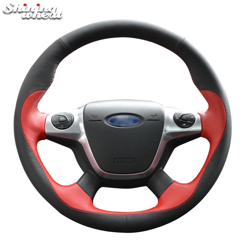 Hand Sew Black Red Genuine Leather Car Steering Wheel Cover for Ford Focus 3 2012-2014 KUGA Escape 2013-2016 C-MAX
Hand Sew Black Red Genuine Leather Car Steering Wheel Cover for Ford Focus 3 2012-2014 KUGA Escape 2013-2016 C-MAX