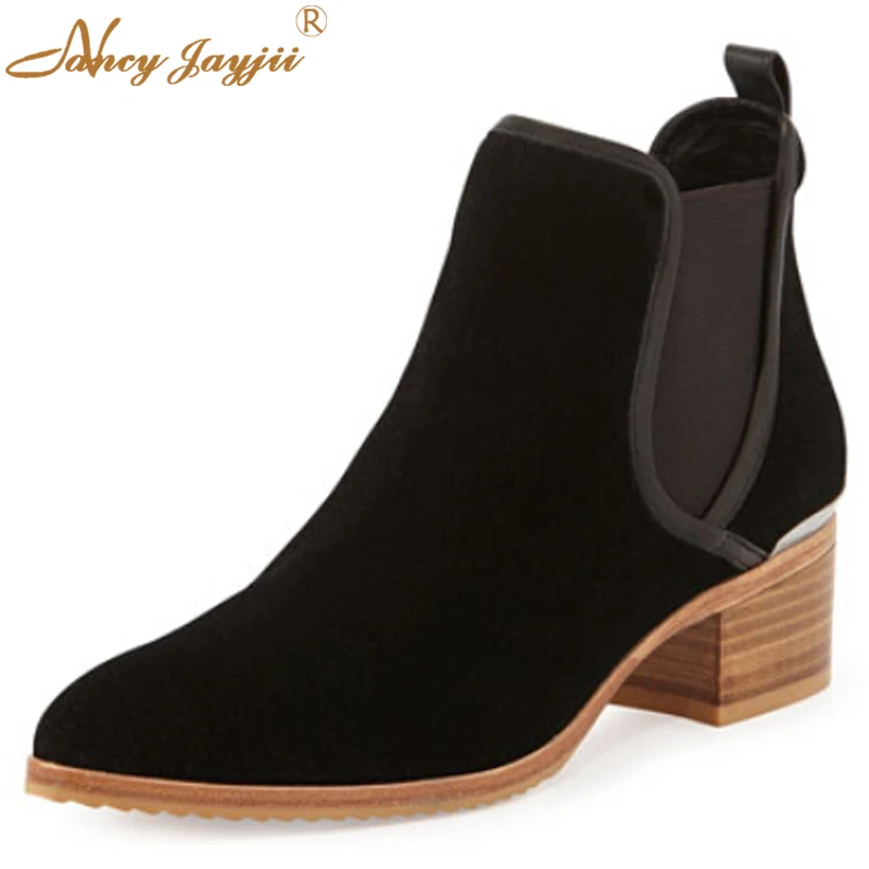 Nancyjayjii Black Flock Mature Women’S Chelsea Ankle Boots Almond Toe High Block Chunky Heel Booties For Female 2021 Winter Shoe
Nancyjayjii Black Flock Mature Women’S Chelsea Ankle Boots Almond Toe High Block Chunky Heel Booties For Female 2021 Winter Shoe