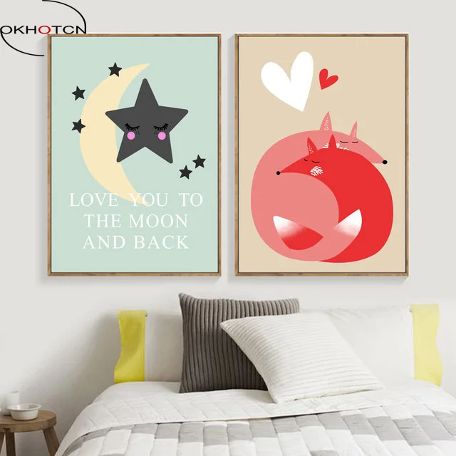 OKHOTCN Red Fox Moon Star Scenery Nordic Poster Wall Art Canvas Minimalist Painting Animal Pictures Nursery Room Home Decor
OKHOTCN Red Fox Moon Star Scenery Nordic Poster Wall Art Canvas Minimalist Painting Animal Pictures Nursery Room Home Decor