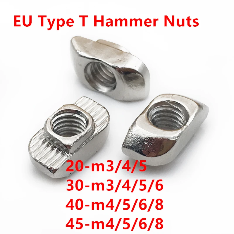 T-nut M3 M4 M5 M6 M8 Hammer Head T Nut Fasten Slot Nut Connector Nickel plated for 20 30 40 45 EU Aluminum Extrusion Profile
T-nut M3 M4 M5 M6 M8 Hammer Head T Nut Fasten Slot Nut Connector Nickel plated for 20 30 40 45 EU Aluminum Extrusion Profile