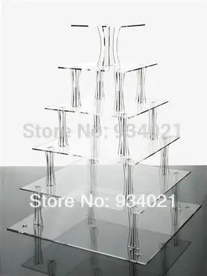 High Quality 6 Tier Acrylic Square Cake Stands For Wedding Perspex Cupcake Display Stand
High Quality 6 Tier Acrylic Square Cake Stands For Wedding Perspex Cupcake Display Stand