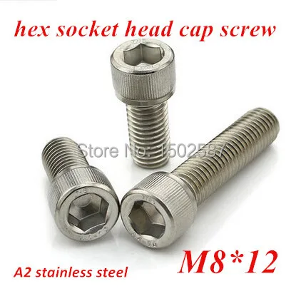 100pcs DIN912 M8*12 Hexagon Socket Hex Head Screw A2 Stainless Steel 304 m8x12mm Allen Cylinder screws Machine screw
100pcs DIN912 M8*12 Hexagon Socket Hex Head Screw A2 Stainless Steel 304 m8x12mm Allen Cylinder screws Machine screw