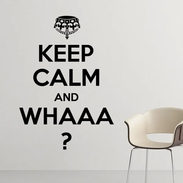 

Quote Keep Calm And WHAAA Black Funny Crown Illustration Pattern Removable Wall Sticker Art Decals Mural DIY Wallpape