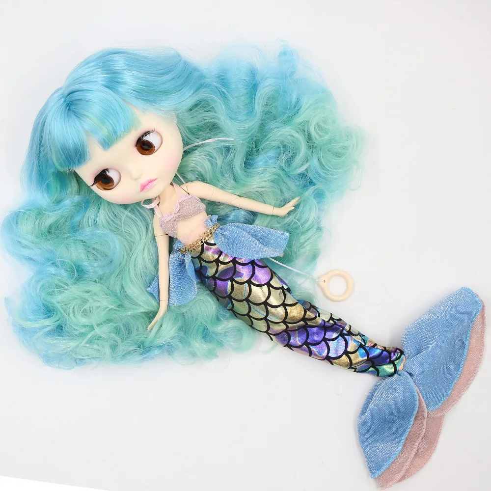 ICY DBS Blyth doll 1/6 bjd Joint body Blue and mint hair matte face white skin articulated doll 30cm