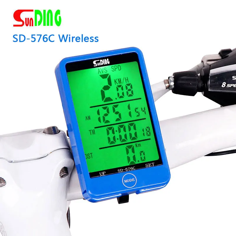 

Bicycle Speedometer Wireless Computer Stopwach Odometer 27 Functions Water Resistant Touch Screen LCD Backlight Sunding SD-576C