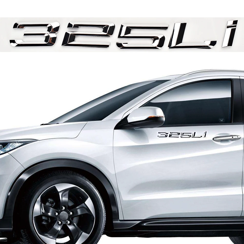 3D Car Sticker for BMW 325Li Logo Letter Word Car Styling Bright Silver Car Refit Displacement Emblems Auto Tail Decor Stickers
3D Car Sticker for BMW 325Li Logo Letter Word Car Styling Bright Silver Car Refit Displacement Emblems Auto Tail Decor Stickers