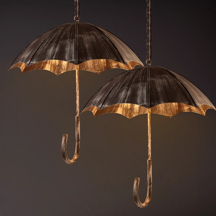 

Ретро креативный Зонт Ветер индастриал Лофт сделать старые кованые железные подвесные светильники для кафе бара ресторана личное искусств...