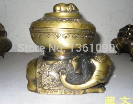 xd 00559 Tibetan Buddhist bronze 2 elephant statues censer burner Incense & Incense 14 cm
xd 00559 Tibetan Buddhist bronze 2 elephant statues censer burner Incense & Incense 14 cm