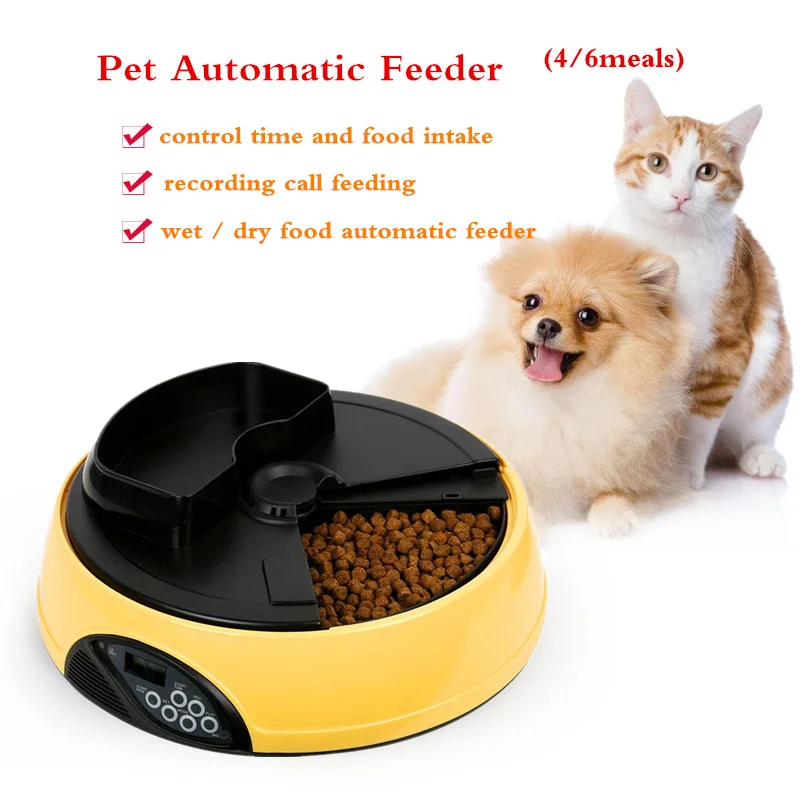 4/6 Meals Pet Automatic Feeder LCD Digital Automatic Pet Dog Cat Recorder Feeder Set 6 Feeding Meal Times Water Food Dispenser
4/6 Meals Pet Automatic Feeder LCD Digital Automatic Pet Dog Cat Recorder Feeder Set 6 Feeding Meal Times Water Food Dispenser