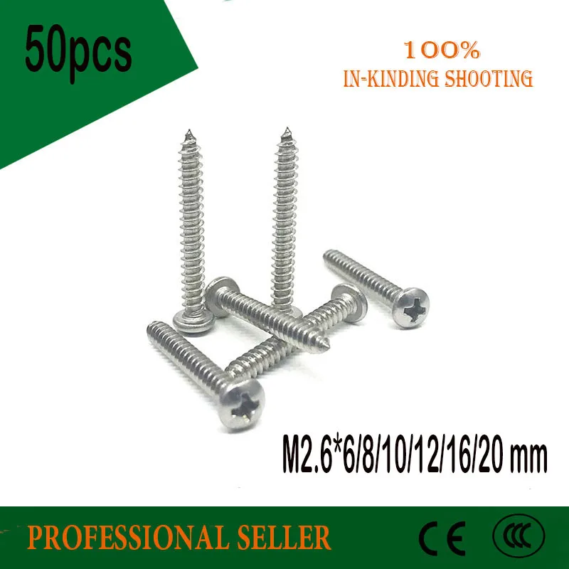 50pcs M2.6*6/8/10/12/16/20 mm GB845 Laptop Computer Screws phillips stainless steel 304 pan head head Self Tapping Screws
50pcs M2.6*6/8/10/12/16/20 mm GB845 Laptop Computer Screws phillips stainless steel 304 pan head head Self Tapping Screws