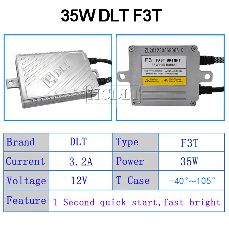 HCDLT 12 В AC 35 Вт Премиум DLT F3 HID ксеноновый балласт для лампы фар автомобиля комплект
