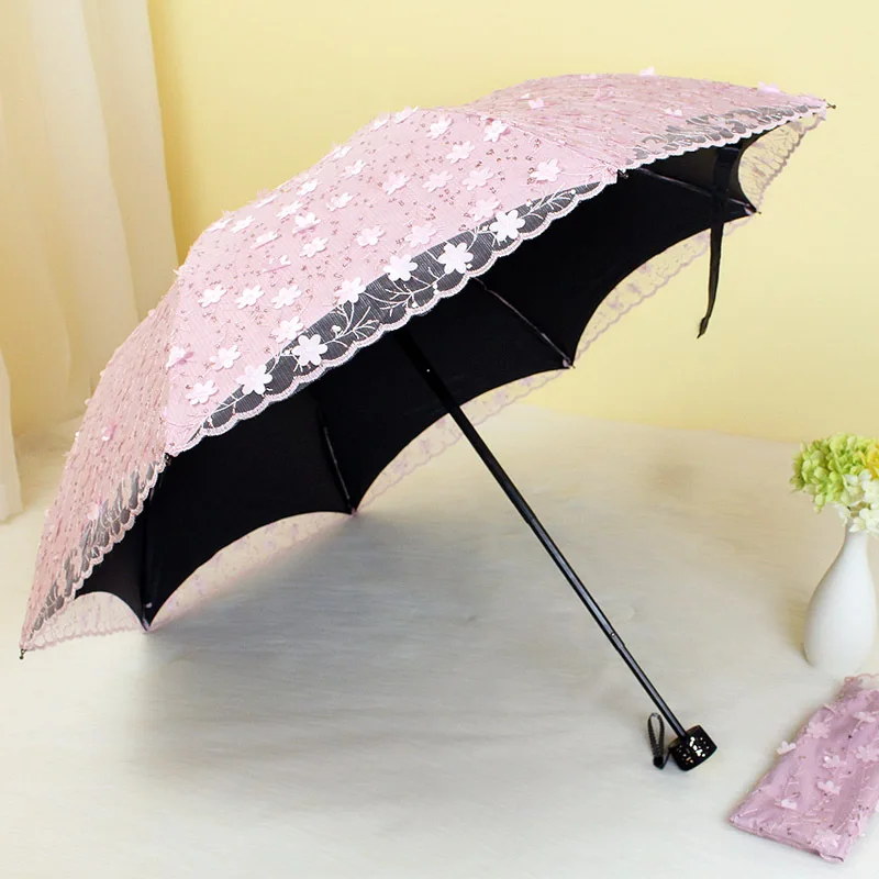 Double-layer lace sun umbrella embroidery rain dual-use sunshade sun protection UV umbrella black plastic stereo embroidery
Double-layer lace sun umbrella embroidery rain dual-use sunshade sun protection UV umbrella black plastic stereo embroidery
