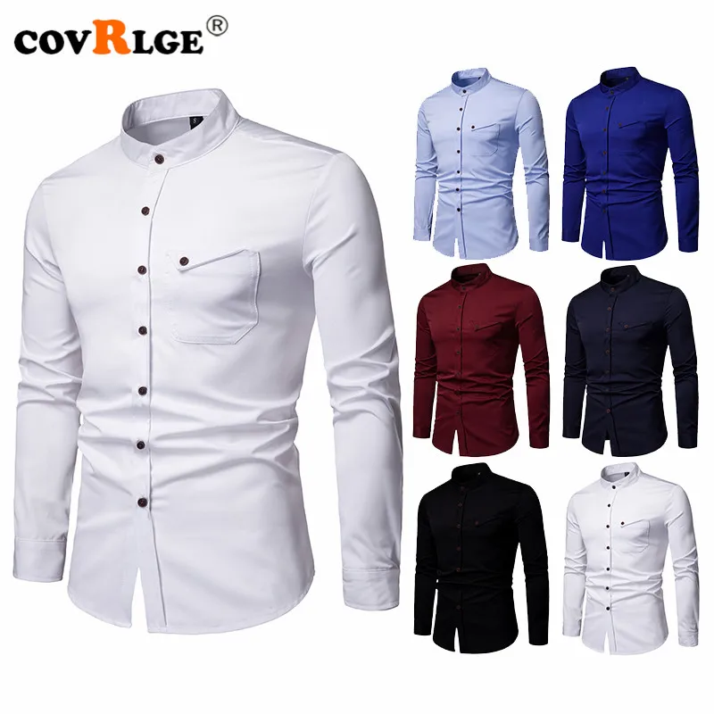 Covrlge Fashion Spring Autumn Casual Men Shirt Slim Fit Henry Collar Long Sleeve Social Masculina Homme MCL192
Covrlge Fashion Spring Autumn Casual Men Shirt Slim Fit Henry Collar Long Sleeve Social Masculina Homme MCL192