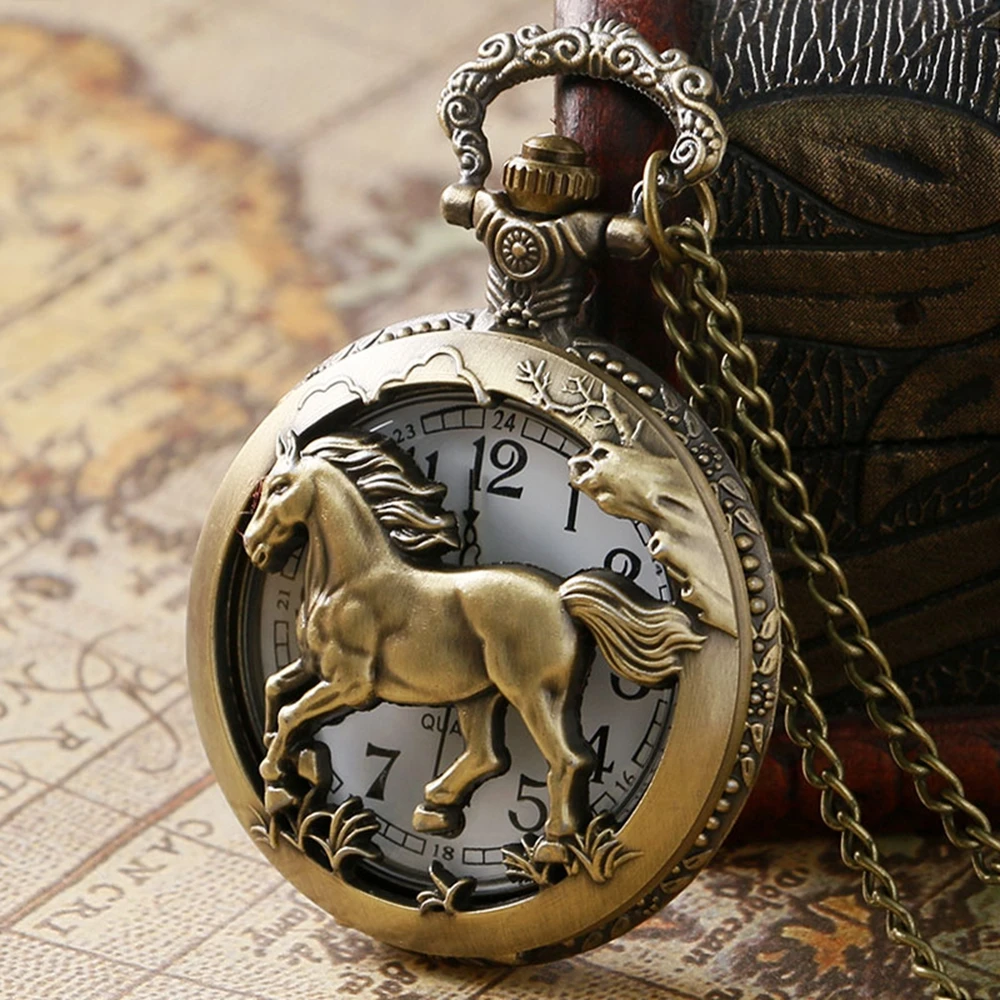 Unisex Gift Vintage Horse Half Hunter Pocket Watch Men Skeleton Steampunk Quartz Clock Retro Mini Pocket Watch
Unisex Gift Vintage Horse Half Hunter Pocket Watch Men Skeleton Steampunk Quartz Clock Retro Mini Pocket Watch