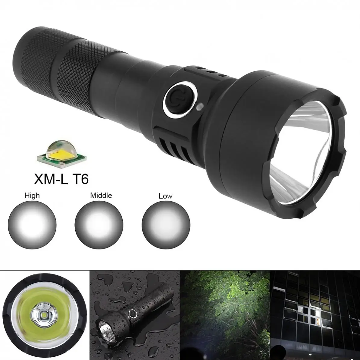 TC15 10W Super Bright XMK T6 LED 1100 Lumens Aluminum Alloy Waterproof Flashlight Support 18650 Rechargeable Battery
TC15 10W Super Bright XMK T6 LED 1100 Lumens Aluminum Alloy Waterproof Flashlight Support 18650 Rechargeable Battery