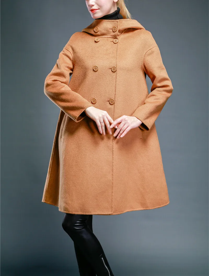 high grade double breasted 100%woolen fabrics women's fashion hooded overcoat md-long wine red 2color S36/M38/L40
high grade double breasted 100%woolen fabrics women's fashion hooded overcoat md-long wine red 2color S36/M38/L40
