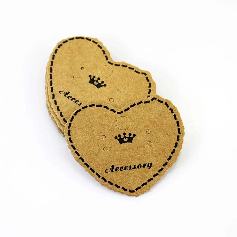 Бумага Jewelry Дисплей карты 4x5 см 200 шт. сердце Форма уха шпильки Крафт ювелирные