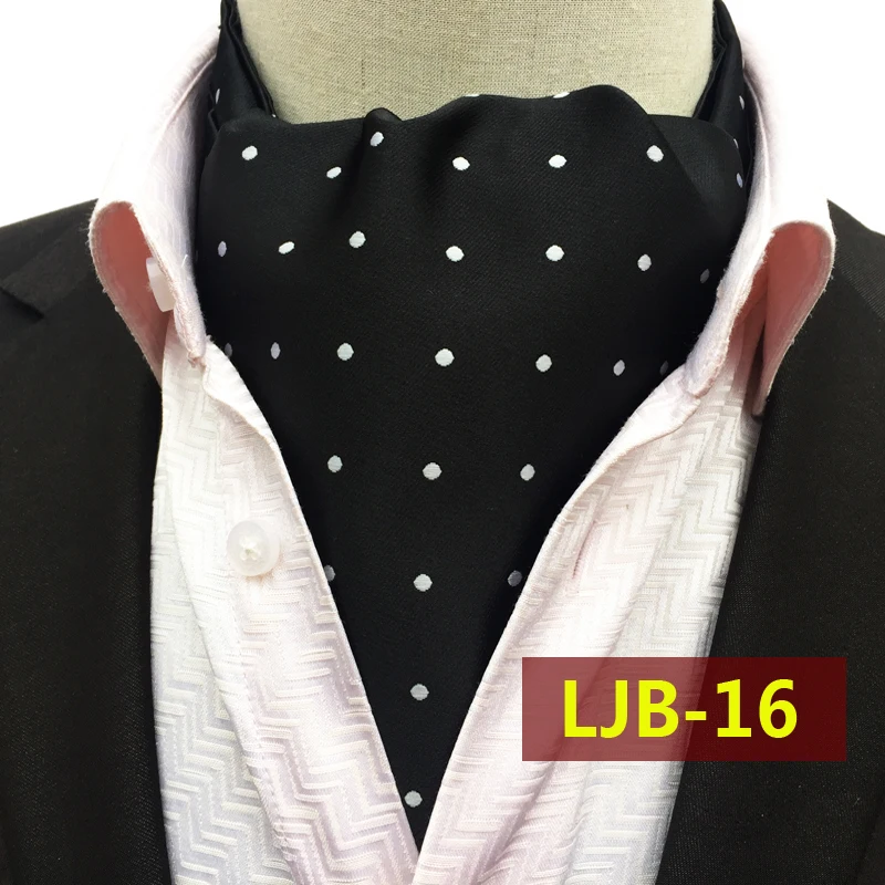 Top Classic Design Ties Luxury White Dot Ascot Fancy British Style Jacquard Woven Ascots for Men 16
Top Classic Design Ties Luxury White Dot Ascot Fancy British Style Jacquard Woven Ascots for Men 16