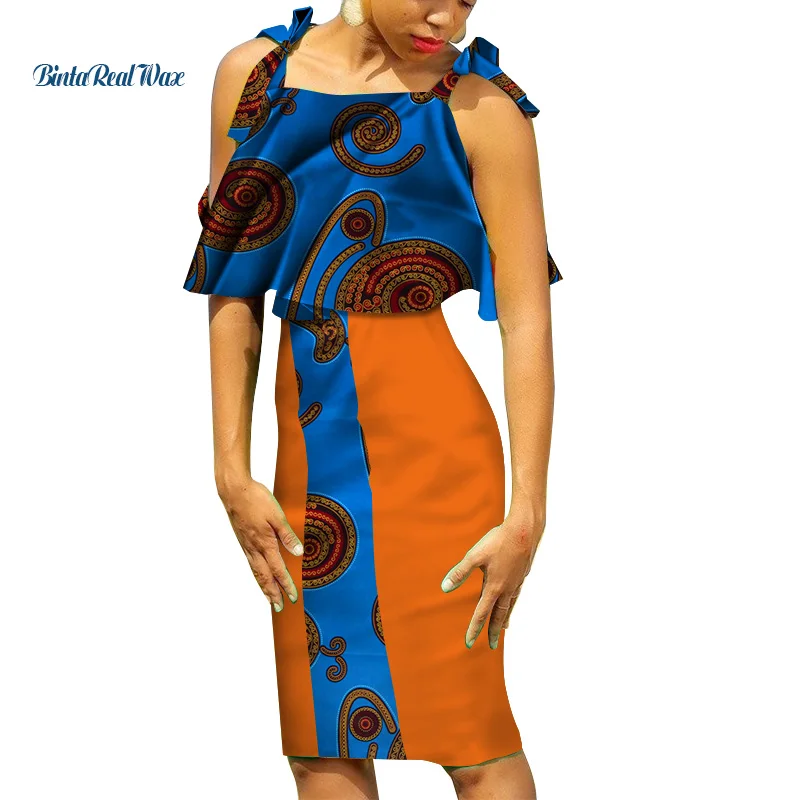 New African Wax Print Top and Skirt Sets for Women Bazin Riche Strap Shirt and Knee-length Skirts African Style Clothing WY368
New African Wax Print Top and Skirt Sets for Women Bazin Riche Strap Shirt and Knee-length Skirts African Style Clothing WY368