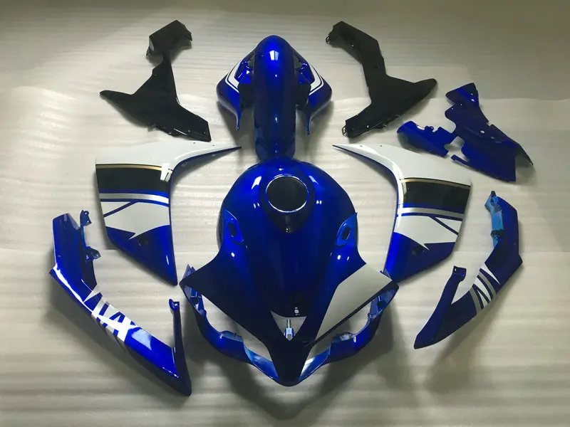 Комплект обтекателей под давлением для YZFR1 07 08 YZF R1 YZF1000 2007 2008 ABS белый синий корпус