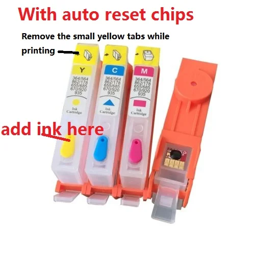INK WAY 4Pcs Refillable Cartridge for for HP655 suitable for HP3525 4615 4625 5525 etc.
INK WAY 4Pcs Refillable Cartridge for for HP655 suitable for HP3525 4615 4625 5525 etc.