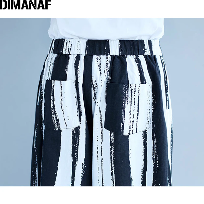 DIMANAF Plus Size Women Long Pants Summer Cotton Linen Loose Big Size Female Pants Print Striped Elastic Waist Pantalones 2019
DIMANAF Plus Size Women Long Pants Summer Cotton Linen Loose Big Size Female Pants Print Striped Elastic Waist Pantalones 2019