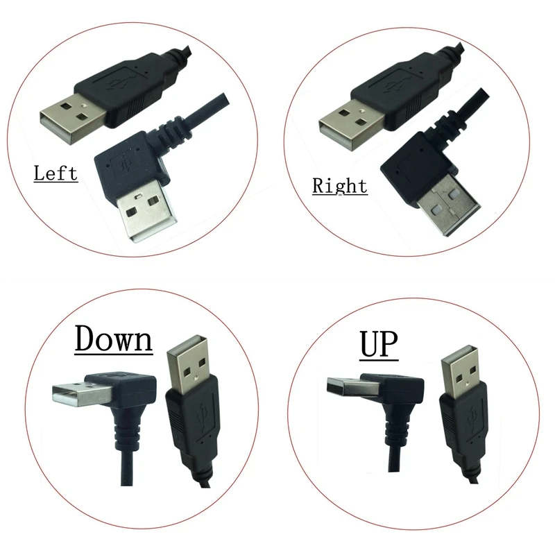 

25cm USB 2.0 A Male to male 90 Angled Extension Adaptor cable USB2.0 male to male right/left/down/up Black cable cord AM-AM