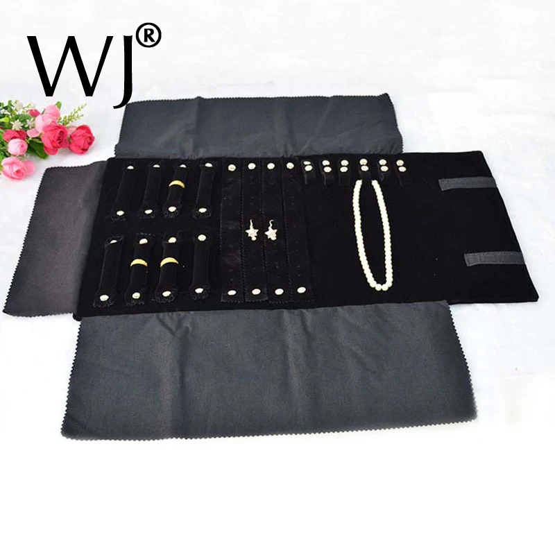 Portable Black Velvet Jewelry Display Set Rolls Travel Organizer Bag Foldable For Earrings Ring Chain Pendant Necklace Storage
Portable Black Velvet Jewelry Display Set Rolls Travel Organizer Bag Foldable For Earrings Ring Chain Pendant Necklace Storage