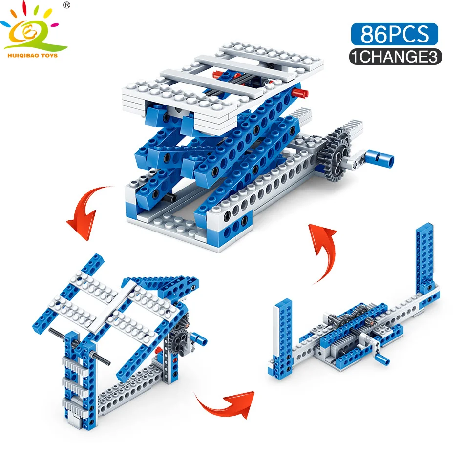 HUIQIBAO игрушки 354 шт 4в1 изобретатель грузовик машина строительные блоки для детей