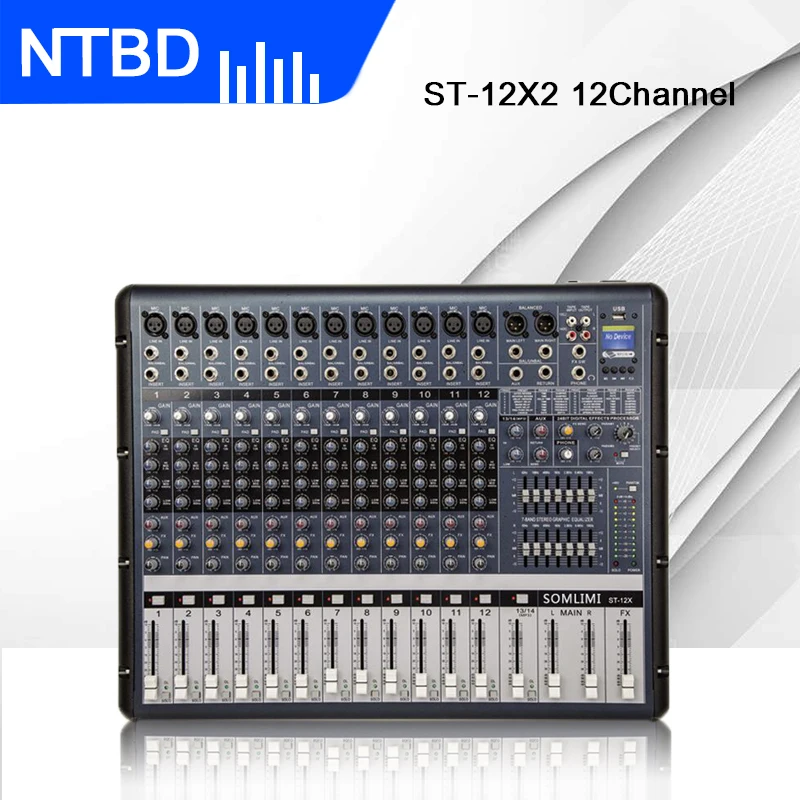 NTBD ST-12X 12 Channel with Effect Balance Professional Mixer and Stage Performance Wireless Microphone
NTBD ST-12X 12 Channel with Effect Balance Professional Mixer and Stage Performance Wireless Microphone