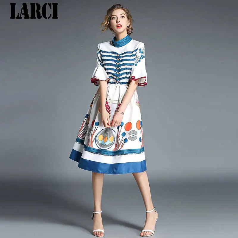 LARCI платье для леди 2018 Летний Новый Для женщин взлетно-посадочной полосы дизайнер