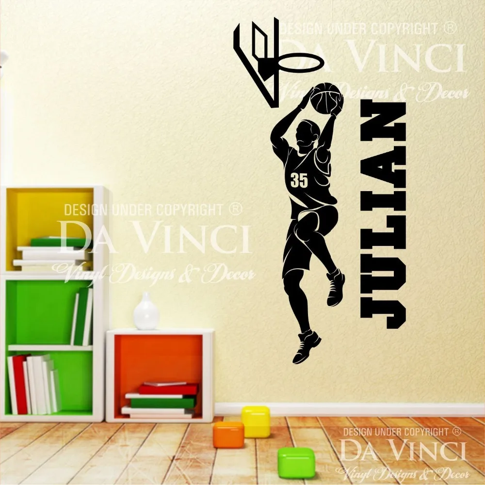 Виниловая наклейка на стену для баскетбола|vinyl stickers|vinyl wall stickerspersonalized stickers |