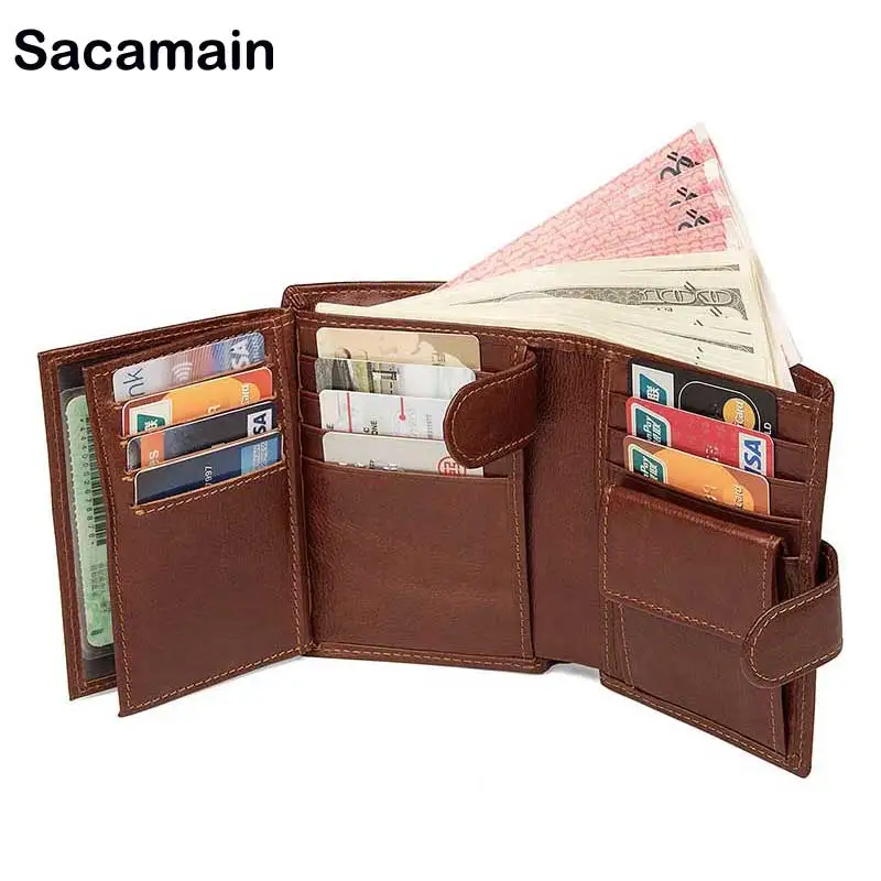 Men PORTFOLIO Small Portomonee Vallet With Coin Purse Three Fold Leather Wallet Men Ticket Holder Pocket Klachi Card Holder Hasp
Men PORTFOLIO Small Portomonee Vallet With Coin Purse Three Fold Leather Wallet Men Ticket Holder Pocket Klachi Card Holder Hasp