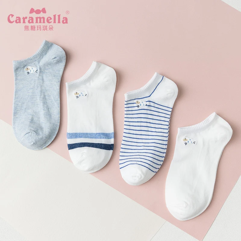 Caramella 4Pairs/Lot Popular Women Ankle Socks Soft Cotton Elasticity Student Short Socks Interesting Striped Happy Casual Socks
Caramella 4Pairs/Lot Popular Women Ankle Socks Soft Cotton Elasticity Student Short Socks Interesting Striped Happy Casual Socks