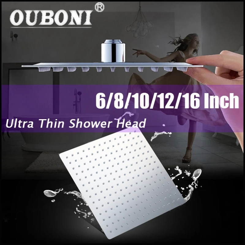 OUBONI Bathroom Shower Head 6 8 10 12 16 Inch Wall Mounted Chrome Stainless Steel Square Rain Shower Head Shower Sprayer
OUBONI Bathroom Shower Head 6 8 10 12 16 Inch Wall Mounted Chrome Stainless Steel Square Rain Shower Head Shower Sprayer