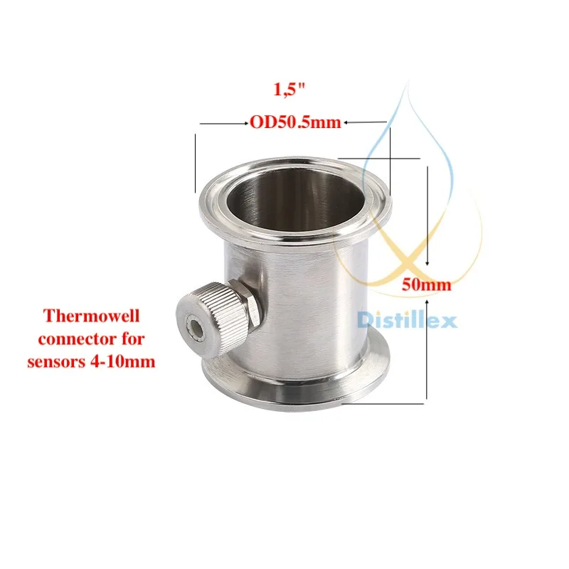 1.5" OD50.5mm Tri-Clamp Thermowell Pipe, connector for sensors diameter 4-10mm , Stainless Steel 304, Silicone Seal
1.5" OD50.5mm Tri-Clamp Thermowell Pipe, connector for sensors diameter 4-10mm , Stainless Steel 304, Silicone Seal