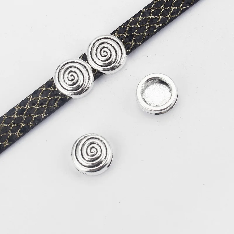 10 pcs Round Shaped Carved Vortex charm Slider Spacers For 10*2mm Flat Leather Cord Fittings
10 pcs Round Shaped Carved Vortex charm Slider Spacers For 10*2mm Flat Leather Cord Fittings