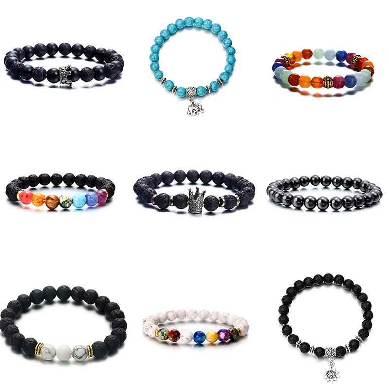 Hot Fashion Men's and Women's Bracelet Volcanic Stone Crown Elephant Sun Charm Bracelet Jewelry Suitable for Summer Beach Gift
Hot Fashion Men's and Women's Bracelet Volcanic Stone Crown Elephant Sun Charm Bracelet Jewelry Suitable for Summer Beach Gift