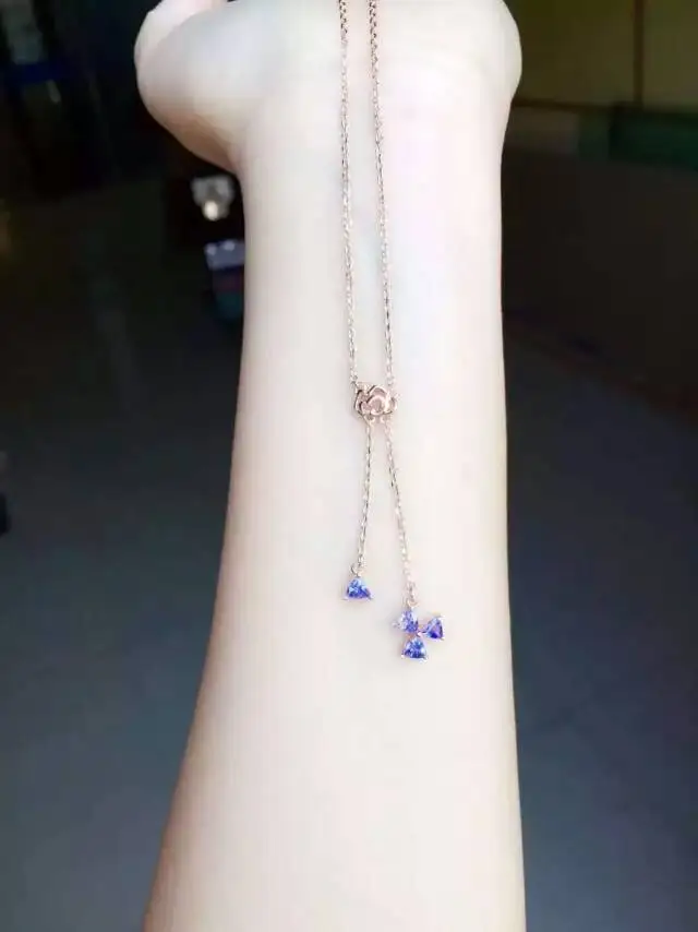 Natural blue tanzanite stone Necklace natural gemstone Pendant Necklace S925 silver Fashion Triangle women party Jewelry
Natural blue tanzanite stone Necklace natural gemstone Pendant Necklace S925 silver Fashion Triangle women party Jewelry