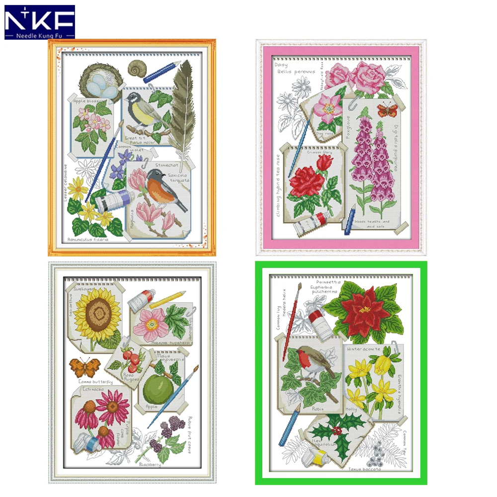 NKF Draw Four Seasons Pattern Handmade Craft Cross Stitch Set Embroidery Kit Printed Stitching Cross Stitch Home Decor
NKF Draw Four Seasons Pattern Handmade Craft Cross Stitch Set Embroidery Kit Printed Stitching Cross Stitch Home Decor