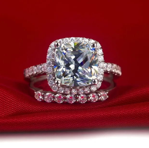 Wholesale Sterling Gold 14K Cushion Jewelry 2.55CT Diamond Engagement Rings Set for Women 14K Gold Jewelry for Fiancee
Wholesale Sterling Gold 14K Cushion Jewelry 2.55CT Diamond Engagement Rings Set for Women 14K Gold Jewelry for Fiancee