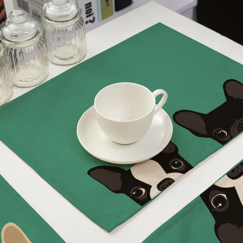 1Pcs Dog Cat Pattern Placemat Dining Table Mat Drink Coasters Western Pad Cotton Linen Cup Mat 42*32cm Kitchen Accessory MA0001
1Pcs Dog Cat Pattern Placemat Dining Table Mat Drink Coasters Western Pad Cotton Linen Cup Mat 42*32cm Kitchen Accessory MA0001