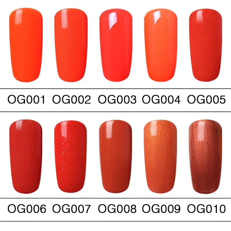 

Elite99 Orange Color Series Nail Gel Polish 10ml UV Gel LED Lamp Manicure Lacquer Soak Off Semi-permanent Nail Art Gel 10 Colors