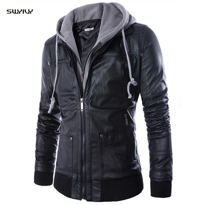 Autumn Winter Men's Leather Jacket Hooded Faux Leather Coats Motorcycle Leather Jacket PU Outerwear Male Jacket Men's Clothing
Autumn Winter Men's Leather Jacket Hooded Faux Leather Coats Motorcycle Leather Jacket PU Outerwear Male Jacket Men's Clothing