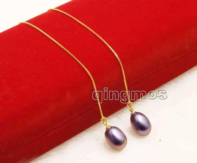 Fashion 7-9mm Black Drop Natural Freshwater pearl and Gold-Color sterling silver s925 Ear Line dangle 4'' Earring-ear660
Fashion 7-9mm Black Drop Natural Freshwater pearl and Gold-Color sterling silver s925 Ear Line dangle 4'' Earring-ear660