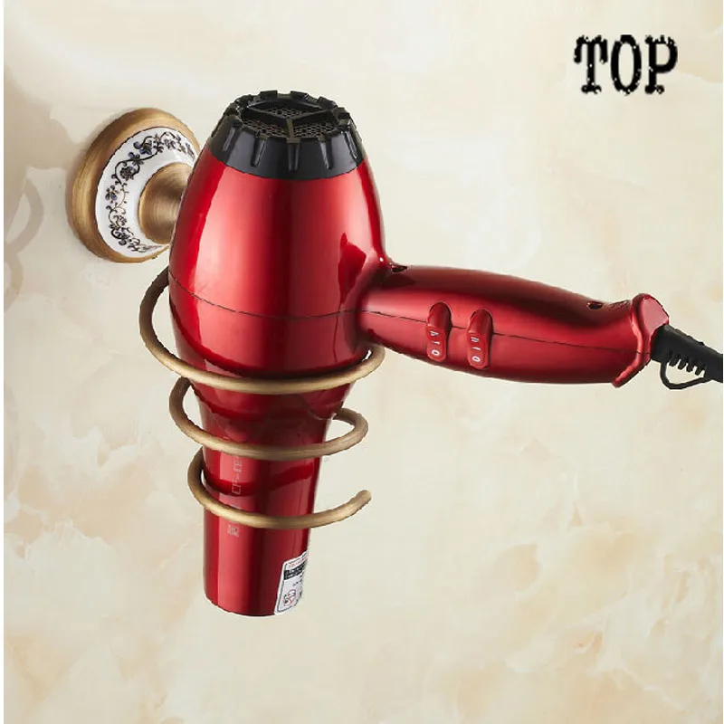 Euro Antique Brass Bathroom Hair Drier Holder Wall Mounted Commodity Holder 
Euro Antique Brass Bathroom Hair Drier Holder Wall Mounted Commodity Holder
