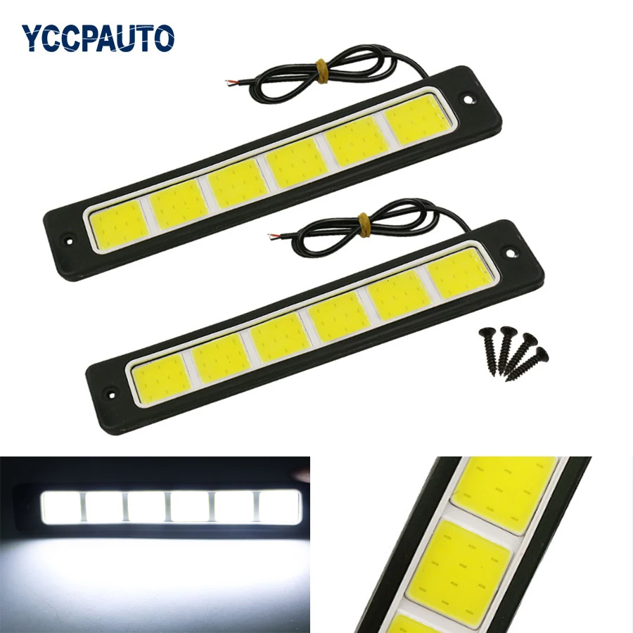 YCCPAUTO 2Pcs Super Bright LED DRL Daytime Running Lights Flexible Waterproof 6 COB Car Driving Fog Light White 12V 190x35mm
YCCPAUTO 2Pcs Super Bright LED DRL Daytime Running Lights Flexible Waterproof 6 COB Car Driving Fog Light White 12V 190x35mm