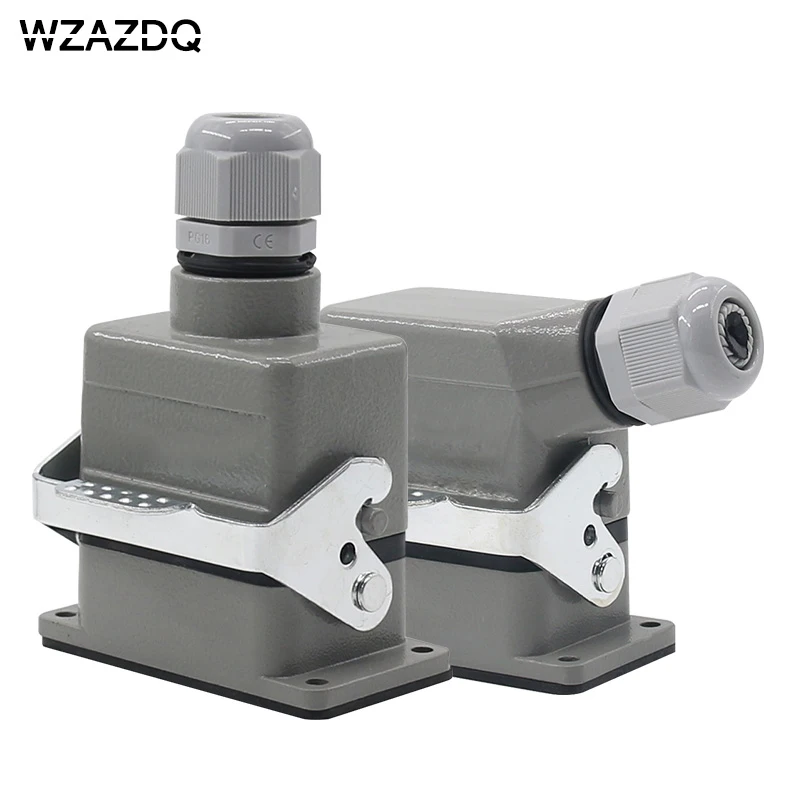 Rectangular heavy-duty connector HE-6 core industrial waterproof aviation plug socket outlet line or side outlet 16A 500V WZAZDQ
Rectangular heavy-duty connector HE-6 core industrial waterproof aviation plug socket outlet line or side outlet 16A 500V WZAZDQ