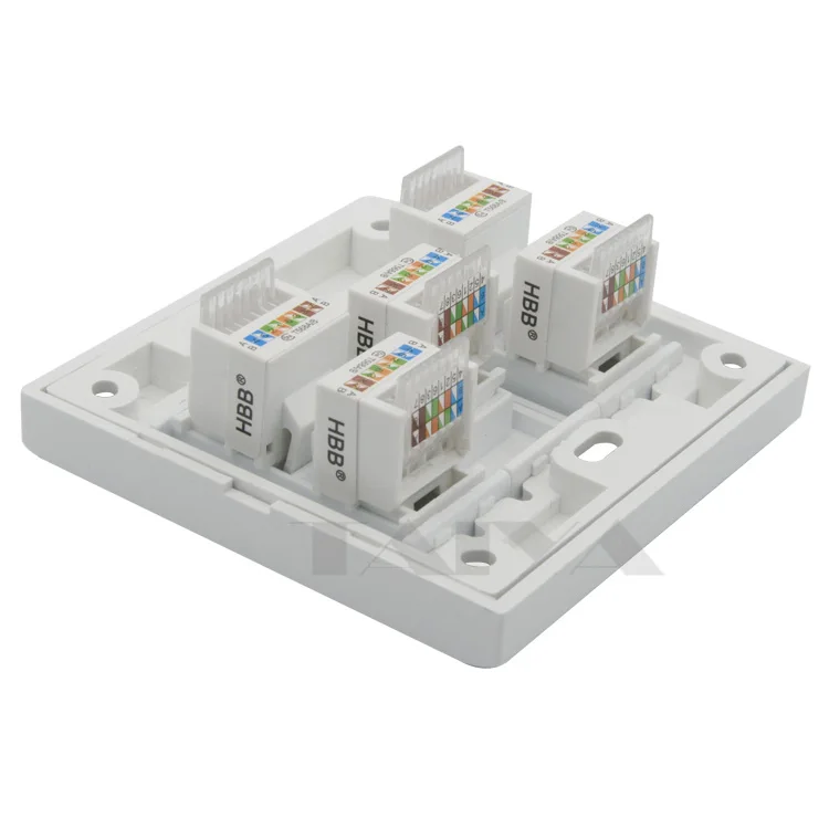 Сетевая настенная пластина RJ45 с 5 портами | Электроника